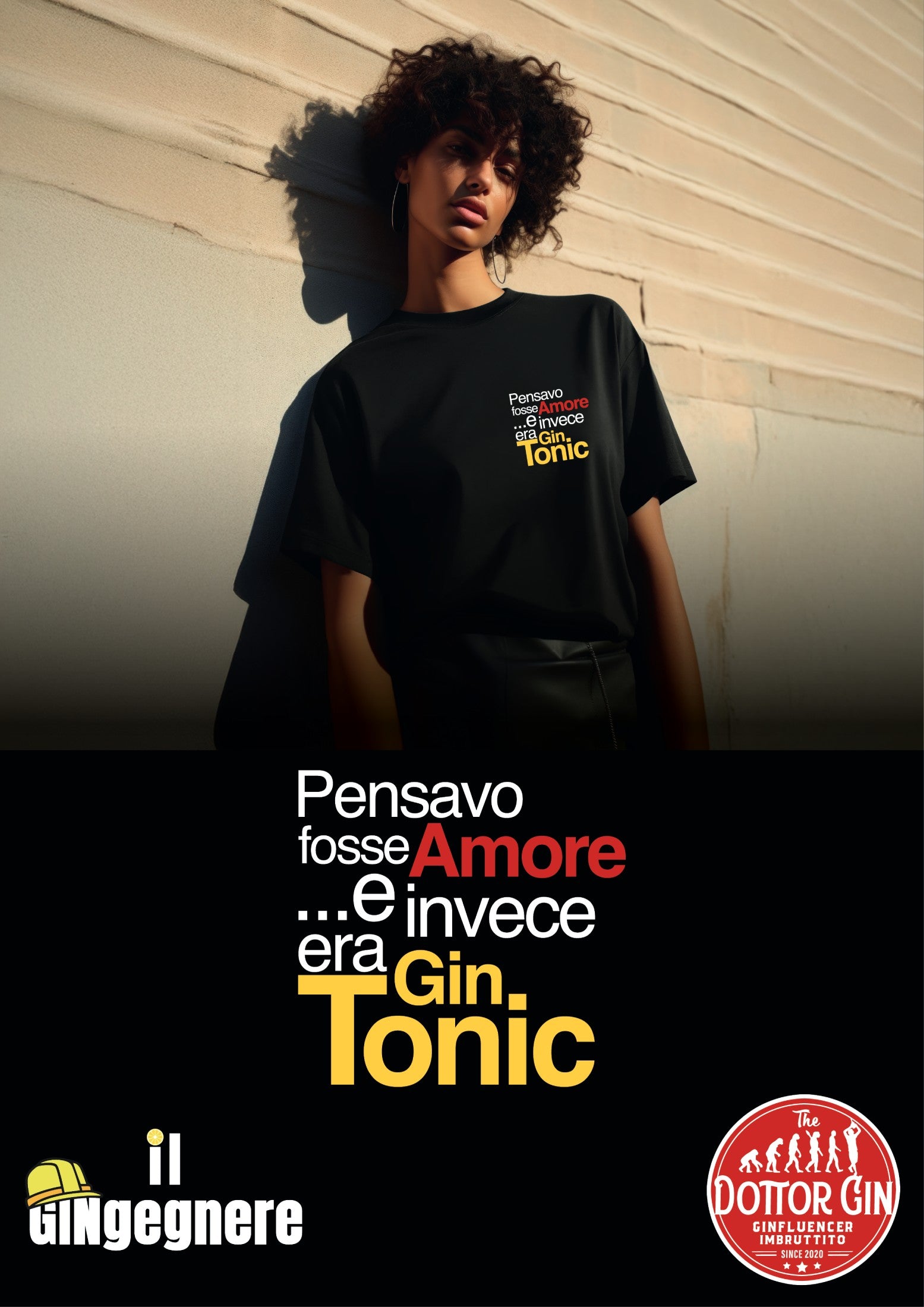 Pensavo fosse amore e invece era gin tonic - T-shirt ed. limitata con Dottor Gin