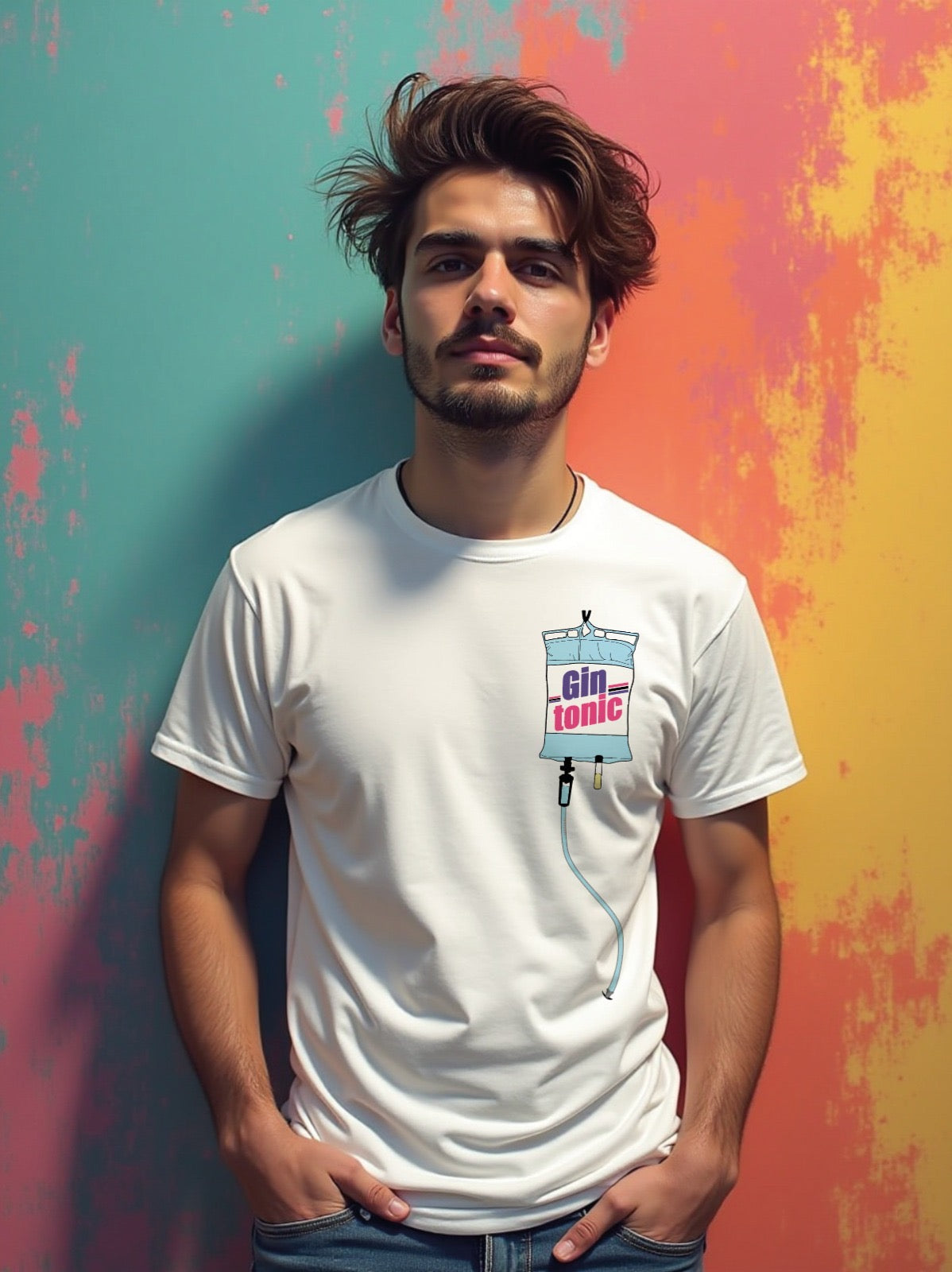 Flebo Gin Tonic - T-shirt con disegno laterale