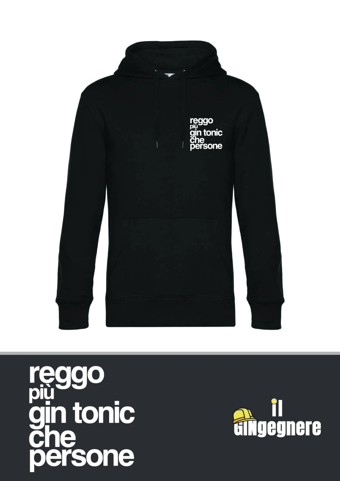 Reggo più gintonic che persone - Felpa cappuccio regular