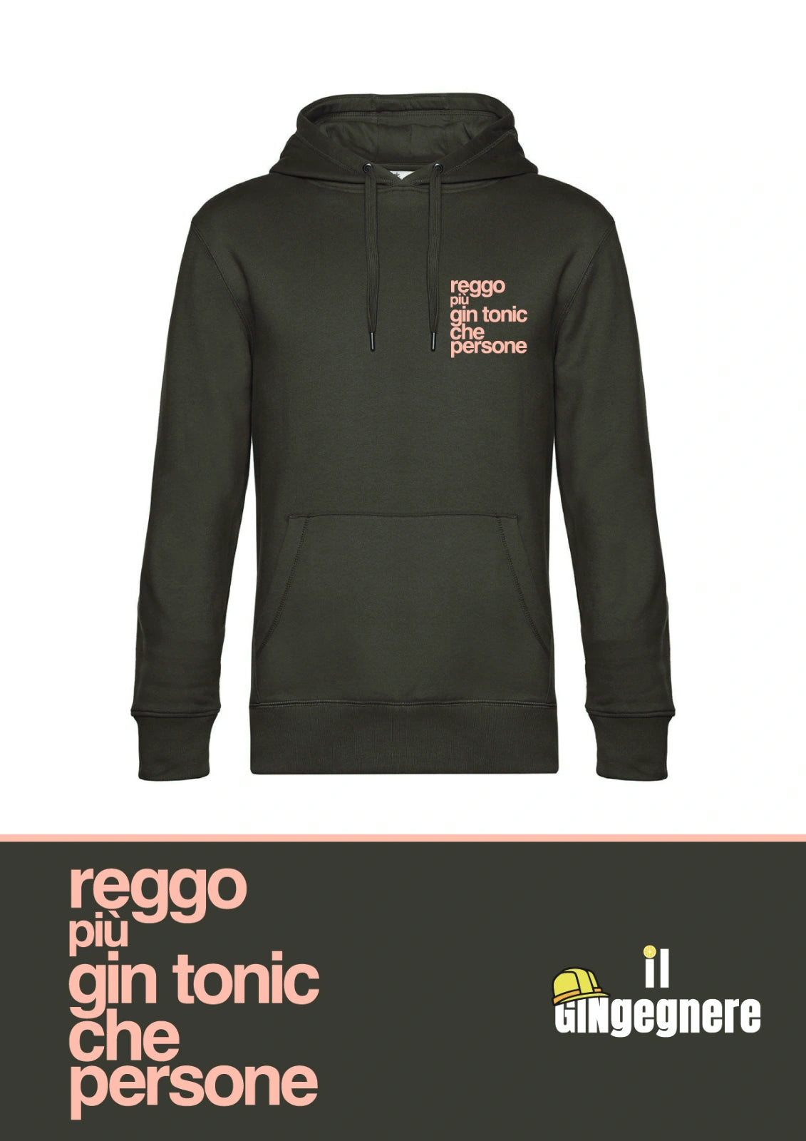 Reggo più gintonic che persone - Felpa cappuccio regular